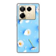 Чехол с Цветами для Infinix Note 40 Pro (ромашки на голубом)