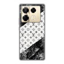 Чехол Стиль Louis Vuitton на Infinix Note 40 Pro – LV на белом