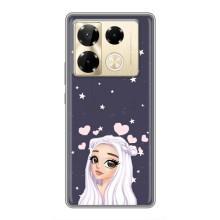 Чехол Стильные девушки на Infinix Note 40 Pro – Девушка и сердечки