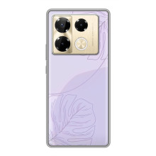 Чехол цветочный дизайн для Infinix Note 40 Pro – Монстера фиолетовая