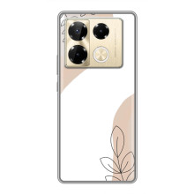 Силконовий чохол з принтом в квітах на Infinix Note 40 Pro – Нюдовий дизайн