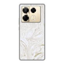 Мраморный чехол на Infinix Note 40 Pro (VPrint) (Белый мрамор)