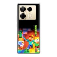 Чехлы для Infinix Note 40 Pro (Персонажи Майн Крафт) – Герой Майнкрафт