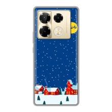 Силиконовый бампер на рождество для Infinix Note 40 Pro (Город в снегу)