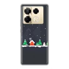 Силиконовый бампер на рождество для Infinix Note 40 Pro (Город зимний)