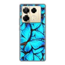 Силиконовый бампер с картинкой животных для Infinix Note 40 Pro (Крылья бабочек)