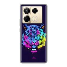 Силиконовый бампер с картинкой животных для Infinix Note 40 Pro (Тигр-Арт)
