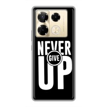 Силіконовый Чохол на Infinix Note 40 Pro з картинкою НАЙК (Never Give UP)