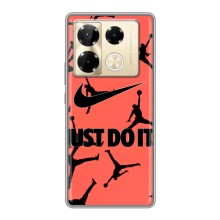 Силиконовый Чехол Nike Air Jordan на Инфиникс Нот 40 Про – Just Do It