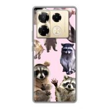Силиконовый Чехол с Енотами на Infinix Note 40 Pro – Смешные Еноты