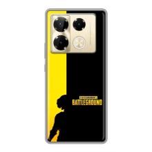 Чехол (TPU) с картинкой "Лого Пабг" на Инфиникс Нот 40 Про – Battlegrounds