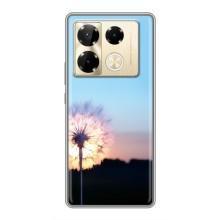 Силиконовый Чехол с одуванчиками на Infinix Note 40 Pro – Закат с одуванчиком