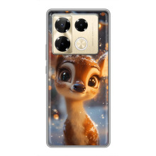 Яскравий чохол для Infinix Note 40 Pro з Зимові Оленята – Оленятко серед герлянд