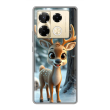 Яскравий чохол для Infinix Note 40 Pro з Зимові Оленята – Оленятко в лісі