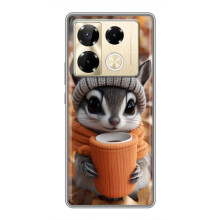 Печатный чехол «Зверята с кофе» для Infinix Note 40 Pro
