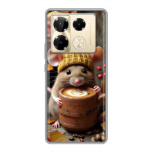 Печатный чехол «Зверята с кофе» для Infinix Note 40 Pro – Медведь с кофе