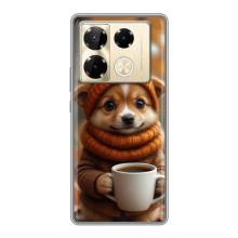 Печатный чехол «Зверята с кофе» для Infinix Note 40 Pro – Песик с кофе