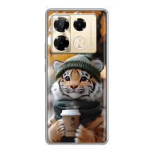 Печатный чехол «Зверята с кофе» для Infinix Note 40 Pro – Тигр с кофе