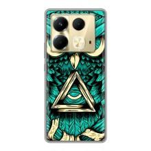Чохли з принтом СОВИ для Infinix Note 40 – Зелена сова