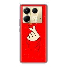 Чехлы (Знак сердечка) на Infinix Note 40 (Сердце на красном)