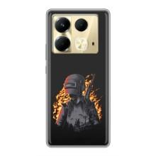 Силиконовый чехол с картинкой "Герой Pubg" на Infinix Note 40 – В огне