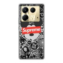 Чехол с Брендами одежды на Инфиникс Нот 40 – Supreme Маус