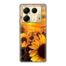 Чехол с Цветами для Infinix Note 40 (поле подсолнухов)