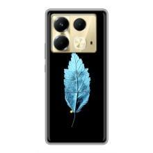 Чехол с картинками на черном фоне для Infinix Note 40 – Листочек