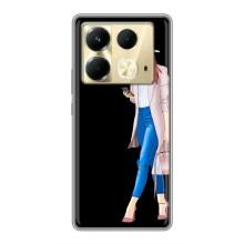 Чехол с картинкой Модные Девчонки Infinix Note 40 – Девушка со смартфоном