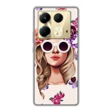 Чехол с картинкой Модные Девчонки Infinix Note 40 – Девушка в очках