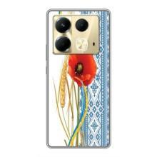 Силиконовый Чехол на Infinix Note 40 с картинкой Вышиванки – Вышиванка с цветком