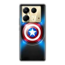 Чехол с Щитом Капитана Америки на Infinix Note 40 – Яркий Щит Капитана