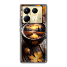Чохол з унікальним дизайном 'Осінь з кавою' для Infinix Note 40 – Темна кава