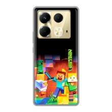 Чехлы для Infinix Note 40 (Персонажи Майн Крафт) – Герой Майнкрафт