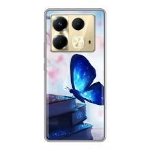 Силіконовий бампер з картинкою звірів для Infinix Note 40 (Метелик синій)