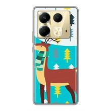 Силіконовий бампер з картинкою звірів для Infinix Note 40 (Олень із шарфом)