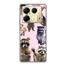 Силиконовый Чехол с Енотами на Infinix Note 40 – Смешные Еноты
