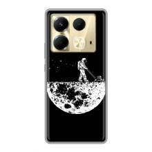 Силиконовый Чехол с принтом "Космонавты" на Infinix Note 40 – Космонавт