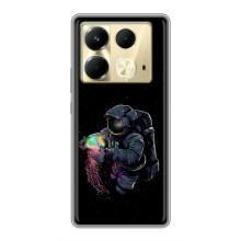 Силиконовый Чехол с принтом "Космонавты" на Infinix Note 40 – В руках земля