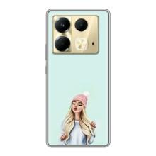 Силиконовый Чехол на Infinix Note 40 с картинкой Стильных Девушек – В шапке