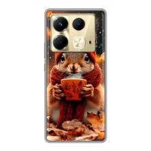 Друкований чохол 'Звірята з кавою' для Infinix Note 40 – Білка з кавою