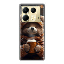 Друкований чохол 'Звірята з кавою' для Infinix Note 40 – Мішка з кавою