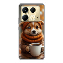 Друкований чохол 'Звірята з кавою' для Infinix Note 40 – Песик з кавою