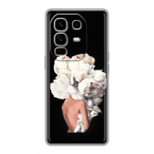 Чехлы (ART) Цветы на Infinix Note 50 Pro Plus (VPrint) (Білі квіти)