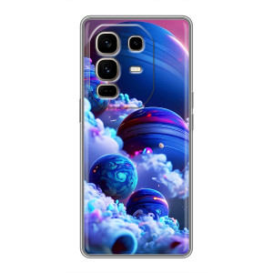 Чехлы КОСМОС для Infinix Note 50 Pro Plus – Синие планеты
