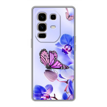 Чохли з квітами для Infinix Note 50 Pro Plus (VPrint) (Метелик на квітах)