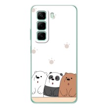 Чехлы с изображением разных животных для Infinix Note 50 Pro Plus – Удивленные медвеженки