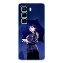 Чехлы с принтом Уэнсдей на Infinix Note 50 Pro Plus – Уэнсдей с зонтом