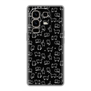 Чехол на тематику: Коты для Infinix Note 50 Pro Plus – Котики на черном