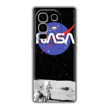 Силіконовый бампер з принтом "Наса" на Infinix Note 50 Pro Plus – Nasa на місяці